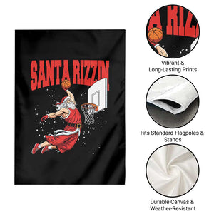 Santa Basketball Christmas Garden Flag He Is Rizzin TS14 Print Your Wear