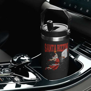 Santa Basketball Christmas Flip Straw Tumbler He Is Rizzin TS14 Print Your Wear