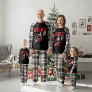 Santa Basketball Christmas Plaid Pajama Set He Is Rizzin TS14 Christmas Plaid Print Your Wear