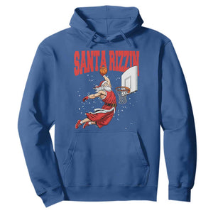 Santa Basketball Christmas Hoodie He Is Rizzin TS14 Royal Blue Print Your Wear
