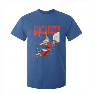 Santa Basketball Christmas T Shirt For Kid He Is Rizzin TS14 Royal Blue Print Your Wear
