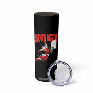 Santa Basketball Christmas Skinny Tumbler He Is Rizzin TS14 Print Your Wear