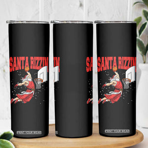 Santa Basketball Christmas Skinny Tumbler He Is Rizzin TS14 Print Your Wear