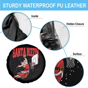 Santa Basketball Christmas Spare Tire Cover He Is Rizzin TS14 Print Your Wear