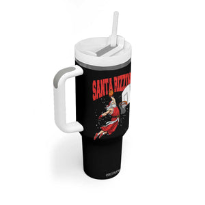 Santa Basketball Christmas Tumbler With Handle He Is Rizzin TS14 Print Your Wear