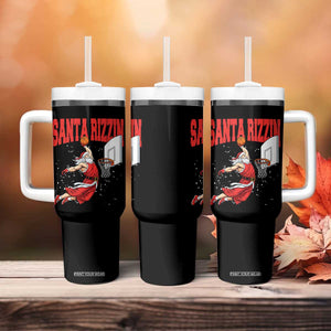 Santa Basketball Christmas Tumbler With Handle He Is Rizzin TS14 Print Your Wear