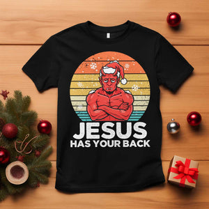 Funny Satan Christmas T Shirt Jesus Has Your Back TS14 Black Print Your Wear