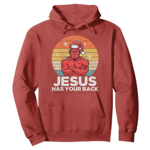 Funny Satan Christmas Hoodie Jesus Has Your Back TS14 Red Print Your Wear