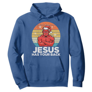 Funny Satan Christmas Hoodie Jesus Has Your Back TS14 Royal Blue Print Your Wear