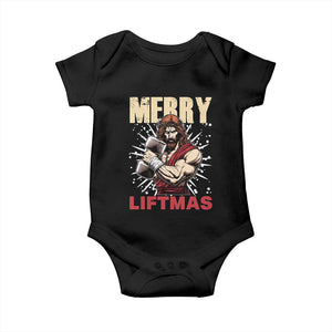 Jesus Gym Christmas Baby Onesie Merry Liftmas Xmas TS14 Black Print Your Wear