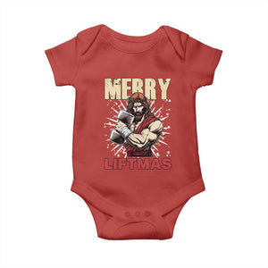 Jesus Gym Christmas Baby Onesie Merry Liftmas Xmas TS14 Red Print Your Wear