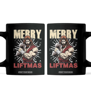 Jesus Gym Christmas Coffee Mug Merry Liftmas Xmas TS14 Black Print Your Wear