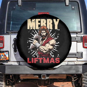 Jesus Gym Christmas Spare Tire Cover Merry Liftmas Xmas TS14 No hole Black Print Your Wear