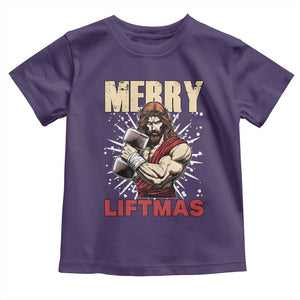 Jesus Gym Christmas Toddler T Shirt Merry Liftmas Xmas TS14 Purple Print Your Wear