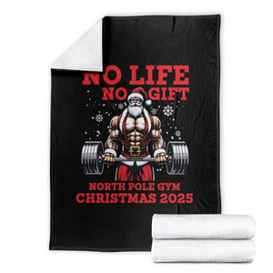 Santa Gym Christmas Throw Blanket Lifting Swole Santa Ugly Xmas TS14 Black Print Your Wear
