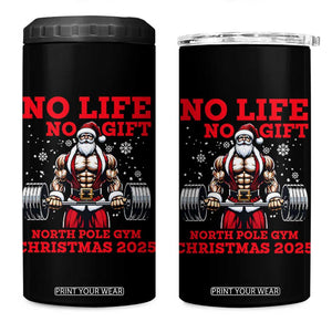 Santa Gym Christmas 4 in 1 Can Cooler Tumbler Lifting Swole Santa Ugly Xmas TS14 One Size: 16 oz Black Print Your Wear