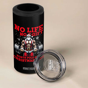 Santa Gym Christmas 4 in 1 Can Cooler Tumbler Lifting Swole Santa Ugly Xmas TS14 Print Your Wear