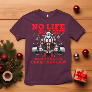 Santa Gym Christmas T Shirt Lifting Swole Santa Ugly Xmas TS14 Maroon Print Your Wear