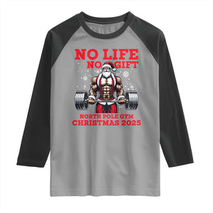 Santa Gym Christmas Raglan Shirt Lifting Swole Santa Ugly Xmas TS14 Sport Gray Black Print Your Wear