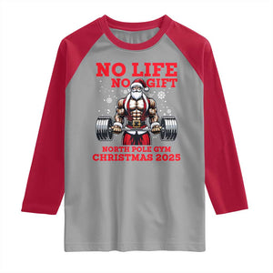 Santa Gym Christmas Raglan Shirt Lifting Swole Santa Ugly Xmas TS14 Sport Gray Red Print Your Wear