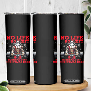 Santa Gym Christmas Skinny Tumbler Lifting Swole Santa Ugly Xmas TS14 Print Your Wear