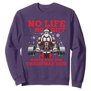 Santa Gym Christmas Sweatshirt Lifting Swole Santa Ugly Xmas TS14 Purple Print Your Wear