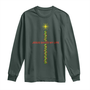 Jesus Christian Christmas Long Sleeve Shirt Religious Cross Bible Verse Inspirational TS14 Dark Forest Green Print Your Wear