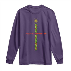 Jesus Christian Christmas Long Sleeve Shirt Religious Cross Bible Verse Inspirational TS14 Purple Print Your Wear