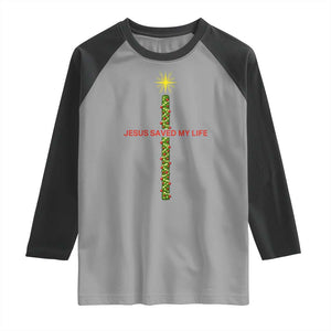 Jesus Christian Christmas Raglan Shirt Religious Cross Bible Verse Inspirational TS14 Sport Gray Black Print Your Wear