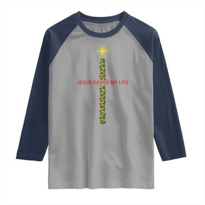 Jesus Christian Christmas Raglan Shirt Religious Cross Bible Verse Inspirational TS14 Sport Gray Navy Print Your Wear