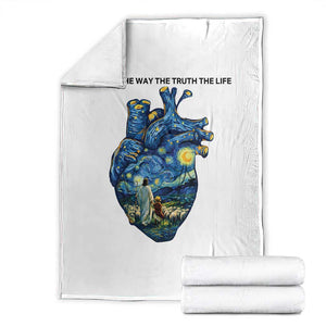 Jesus Christian Starry Night Throw Blanket The Way The Truth The Life TS14 White Print Your Wear