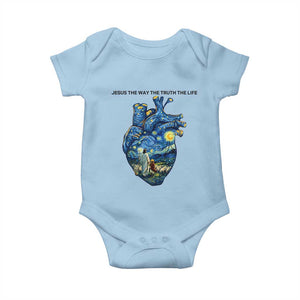 Jesus Christian Starry Night Baby Onesie The Way The Truth The Life TS14 Light Blue Print Your Wear
