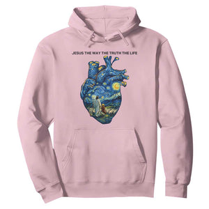 Jesus Christian Starry Night Hoodie The Way The Truth The Life TS14 Light Pink Print Your Wear