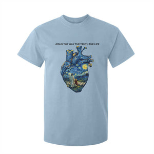 Jesus Christian Starry Night T Shirt For Kid The Way The Truth The Life TS14 Light Blue Print Your Wear