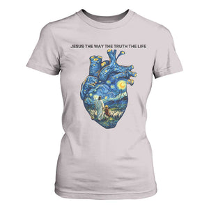 Jesus Christian Starry Night T Shirt For Women The Way The Truth The Life TS14 Ice Gray Print Your Wear