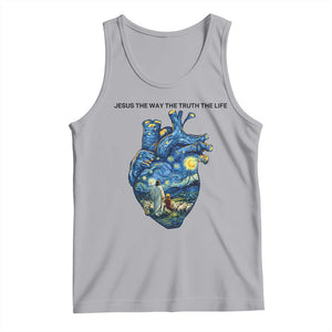 Jesus Christian Starry Night Tank Top The Way The Truth The Life TS14 Athletic Heather Print Your Wear