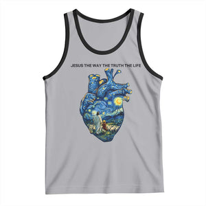 Jesus Christian Starry Night Tank Top The Way The Truth The Life TS14 Athletic Heather Black Print Your Wear