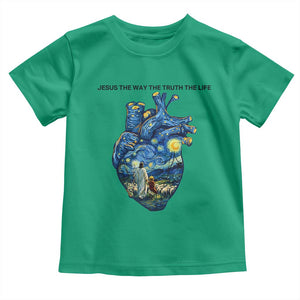Jesus Christian Starry Night Toddler T Shirt The Way The Truth The Life TS14 Irish Green Print Your Wear