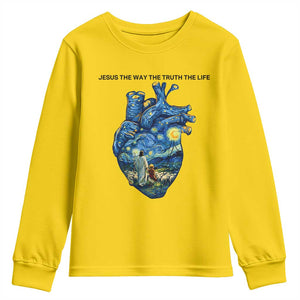 Jesus Christian Starry Night Youth Sweatshirt The Way The Truth The Life TS14 Daisy Print Your Wear
