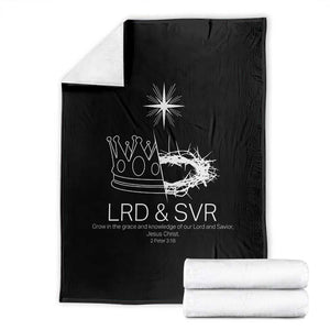 Jesus Christian Throw Blanket Crown Thorn Monochrome LRD SVR Symbolic Religious TS14 Black Print Your Wear