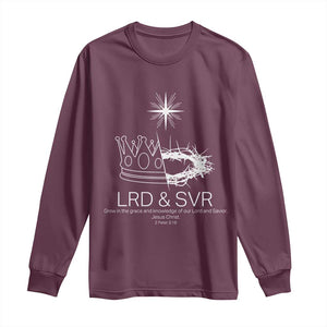 Jesus Christian Long Sleeve Shirt Crown Thorn Monochrome LRD SVR Symbolic Religious TS14 Maroon Print Your Wear