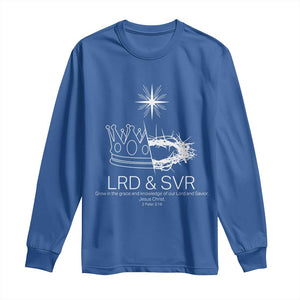 Jesus Christian Long Sleeve Shirt Crown Thorn Monochrome LRD SVR Symbolic Religious TS14 Royal Blue Print Your Wear
