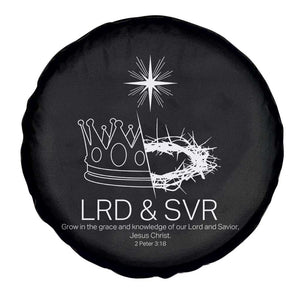 Jesus Christian Spare Tire Cover Crown Thorn Monochrome LRD SVR Symbolic Religious TS14 Print Your Wear