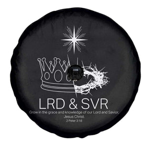 Jesus Christian Spare Tire Cover Crown Thorn Monochrome LRD SVR Symbolic Religious TS14 Print Your Wear