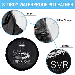 Jesus Christian Spare Tire Cover Crown Thorn Monochrome LRD SVR Symbolic Religious TS14 Print Your Wear