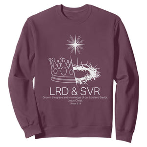 Jesus Christian Sweatshirt Crown Thorn Monochrome LRD SVR Symbolic Religious TS14 Maroon Print Your Wear