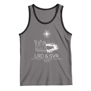 Jesus Christian Tank Top Crown Thorn Monochrome LRD SVR Symbolic Religious TS14 Deep Heather Black Print Your Wear