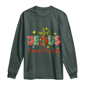 Jesus Christian Christmas Long Sleeve Shirt Religious Cross Bible Verse TS14 Dark Forest Green Print Your Wear