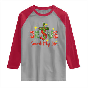 Jesus Christian Christmas Raglan Shirt Religious Cross Bible Verse TS14 Sport Gray Red Print Your Wear
