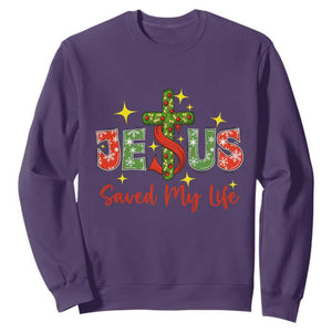 Jesus Christian Christmas Sweatshirt Religious Cross Bible Verse TS14 Purple Print Your Wear